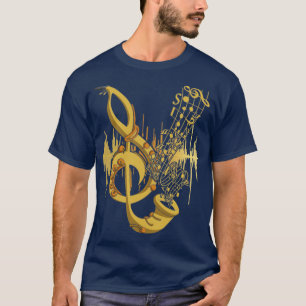 Treble Clef Jazz Musikinstrument Saxophon T-Shirt