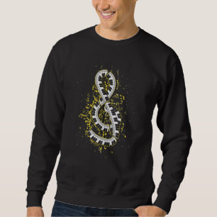 Treble Clef Keyboard Musiknotens Pianist Piano Pla Sweatshirt