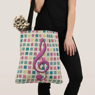 Treble Clef Mosaik Muster Pink und Aquamarin