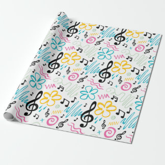 Treble Clef Music im Stil der 90er Jahre Geschenkpapier