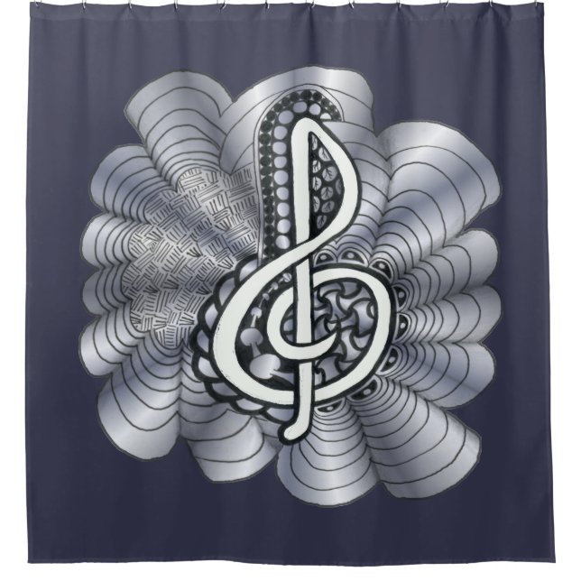 Treble Clef Music Lovers Personalizable Duschvorhang (Vorderseite)
