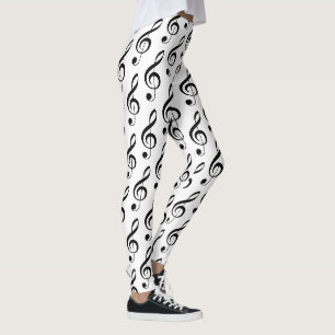 Treble Clef Musical Leggings