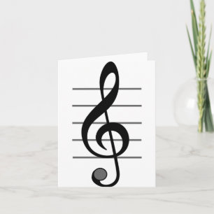 Treble Clef Musical Note Mitteilungskarten