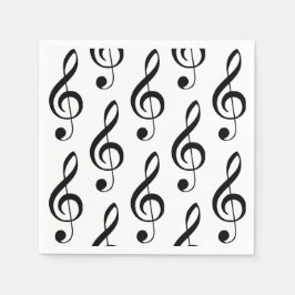 Treble Clef Musical Paper Napkin Serviette
