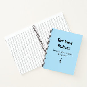 Treble Clef Musician Light Blue Music Business Notizbuch