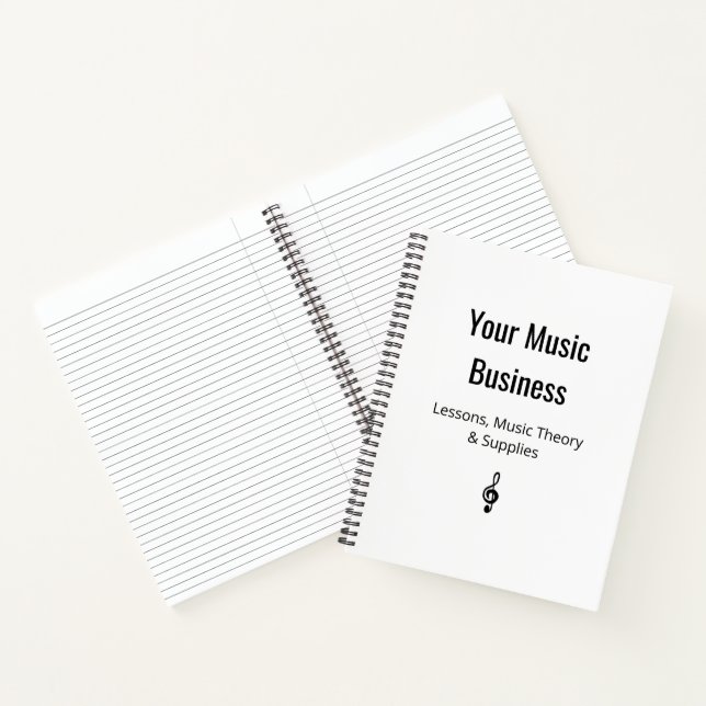 Treble Clef Musician Music Business Schwarz-weiß Notizbuch (Innenseite)