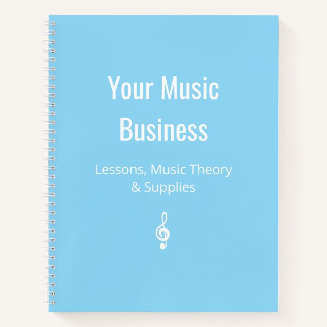 Treble Clef Musician Musical Business Bale Blue Notizbuch (Vorderseite)