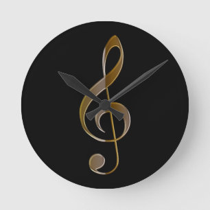 Treble Clef Musik-Thema Wall Clock Runde Wanduhr