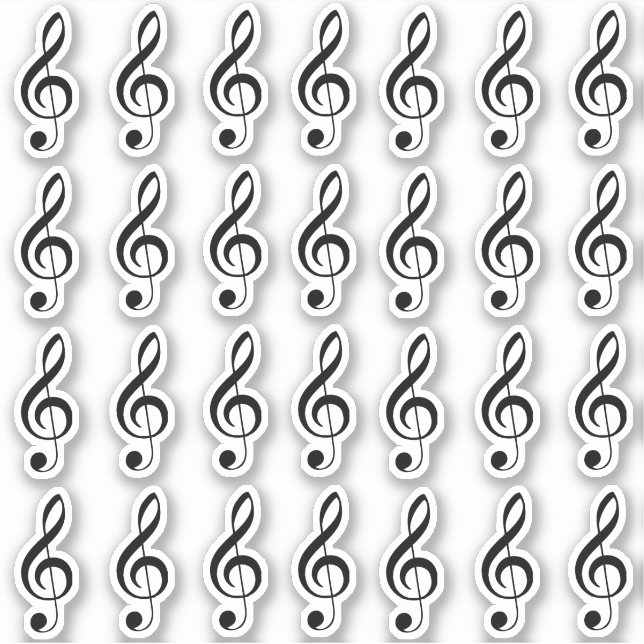 Treble Clef Musiknote Lehrer Song Piano Aufkleber (Vorderseite)