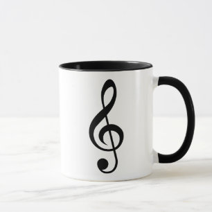 Treble Clef Musiknote Schwarz/Weiß Tasse