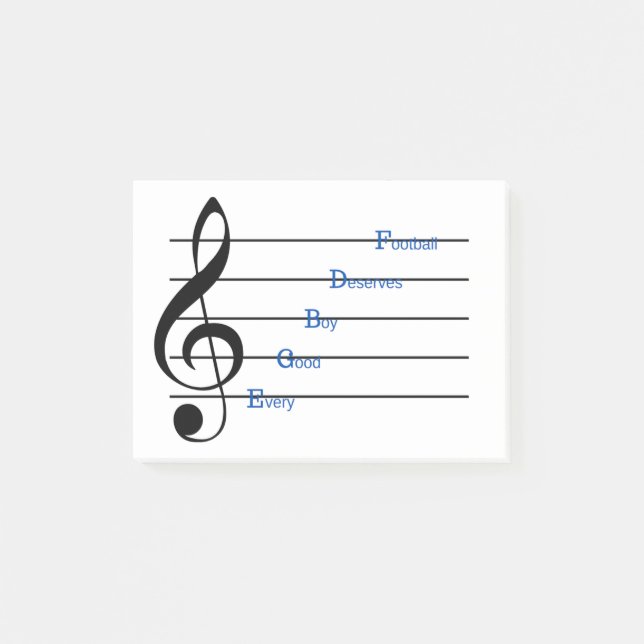 Treble Clef Post-it Notes (Line Rhymes) Post-it Klebezettel (Vorderseite)