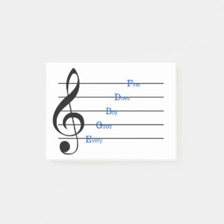 Treble Clef Post-it Notes (Line Rhymes) Post-it Klebezettel