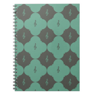 Treble Clef Quatrefolienmuster Notizblock