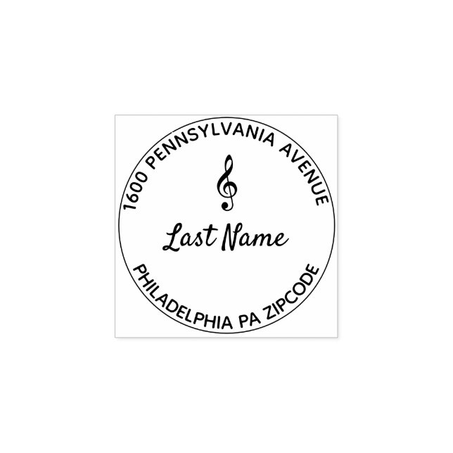 Treble Clef Round Gummistempel (Prägung)