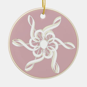 Treble Clef Snowflake Keramik Ornament