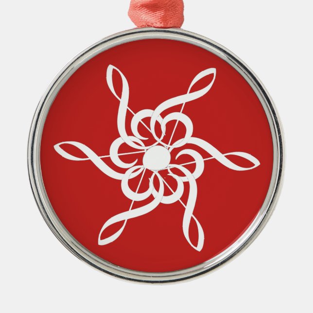 Treble Clef Snowflake Ornament Aus Metall (Vorne)