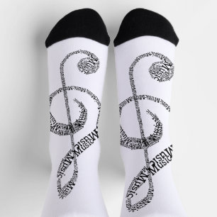 Treble Clef Socken