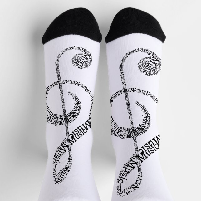 Treble Clef Socken (Oben)