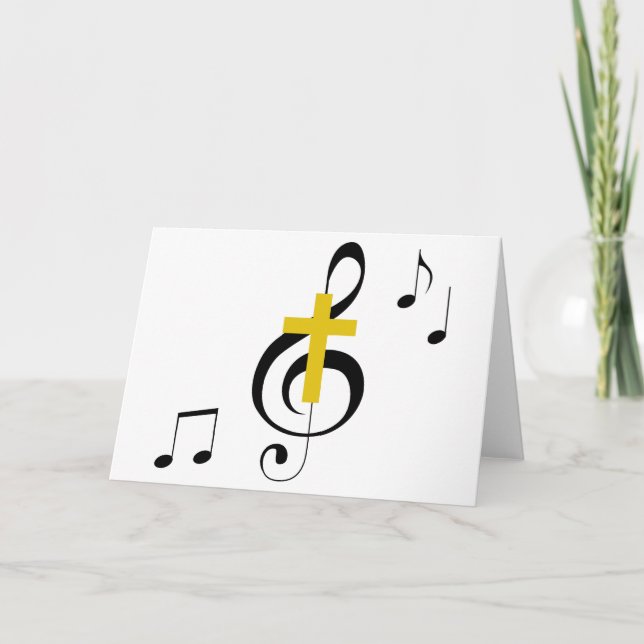 Treble Clef und Cross Karte (Vorderseite)