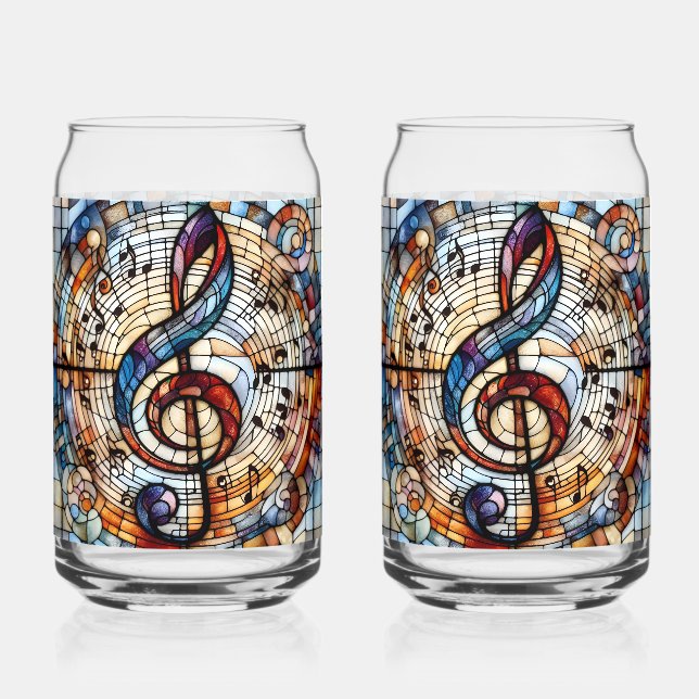 Treble Clef und Notes Dosenglas (Vorderseite)