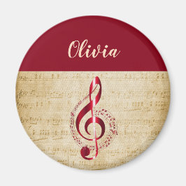 Treble Clef Vintag Music Magnet