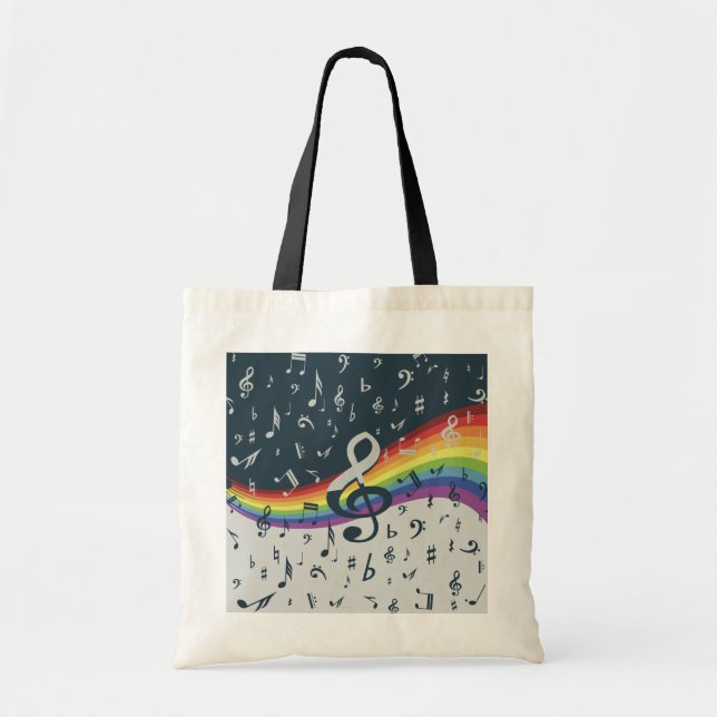 Treble Clef Wave Rainbow Colors Tragetasche (Vorne)