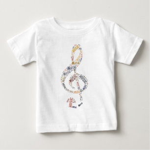 Treble Clef Word Art Baby T-shirt