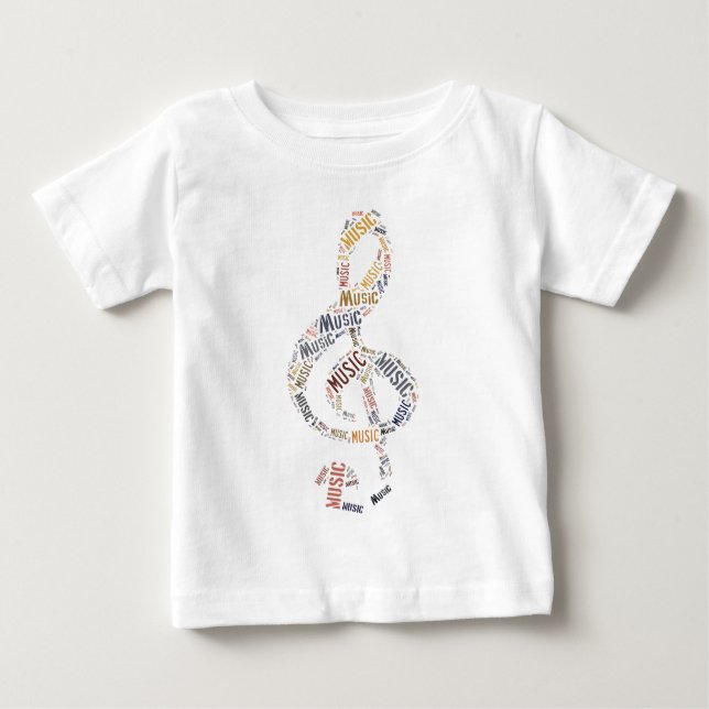 Treble Clef Word Art Baby T-shirt (Vorderseite)