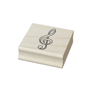 Treble clever in Black Lines Silhouette Gummistempel