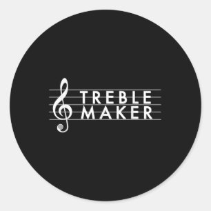 Treble Maker - Musikerin für die sonnige Musik Runder Aufkleber