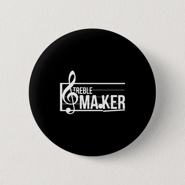 Treble Maker Pun Funny Marching Band Music Lover E Button (Vorderseite)