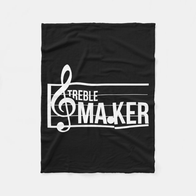 Treble Maker Pun Funny Marching Band Music Lover E Fleecedecke (Vorderseite)