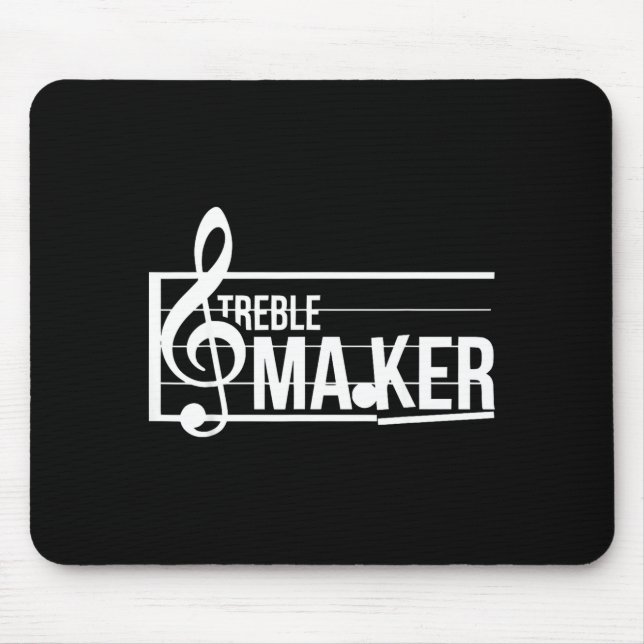 Treble Maker Pun Funny Marching Band Music Lover E Mousepad (Vorne)