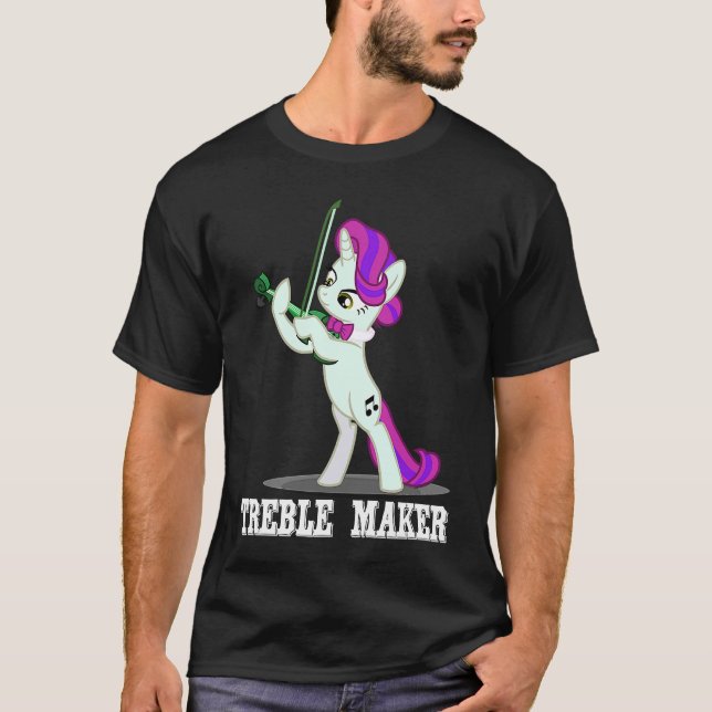 Treble Maker Unicorn Violinist Violin T-Shirt (Vorderseite)