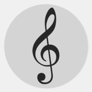 TREBLE SCHLÜSSEL ICON RUNDER AUFKLEBER