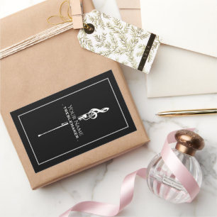 Treblemaker Funny Music Pun Classy Black G-Clef Rechteckiger Aufkleber