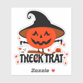 Treck Trat Pumpkin Lächeln Aufkleber