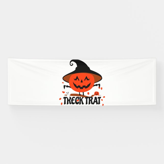 Treck Trat Pumpkin Lächeln Banner (Horizontal)