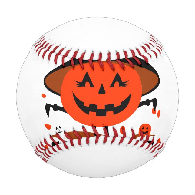 Treck Trat Pumpkin Lächeln Baseball (Vorderseite)