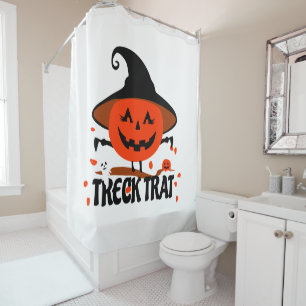 Treck Trat Pumpkin Lächeln Duschvorhang