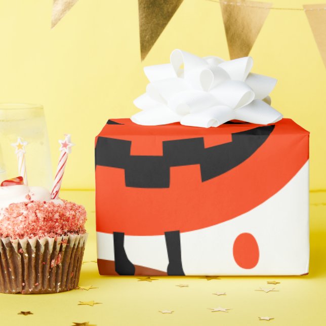 Treck Trat Pumpkin Lächeln Geschenkpapier (Geburtstagsparty)