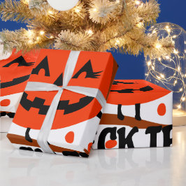 Treck Trat Pumpkin Lächeln Geschenkpapier