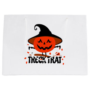 Treck Trat Pumpkin Lächeln Große Geschenktüte