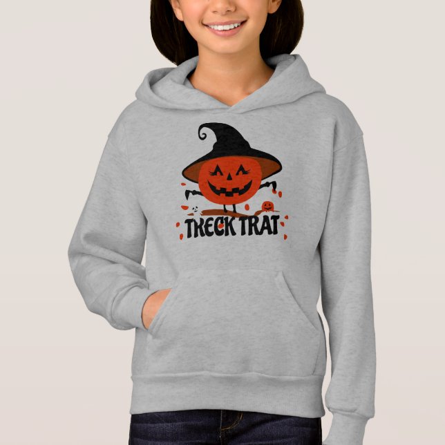 Treck Trat Pumpkin Lächeln Hoodie (Vorderseite)