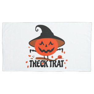 Treck Trat Pumpkin Lächeln Kissenbezug