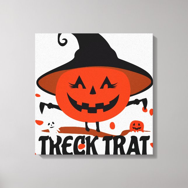 Treck Trat Pumpkin Lächeln Leinwanddruck (Vorderseite)