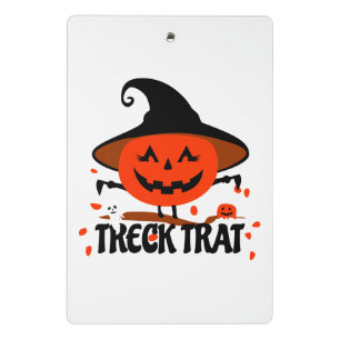 Treck Trat Pumpkin Lächeln Mini Klemmbrett