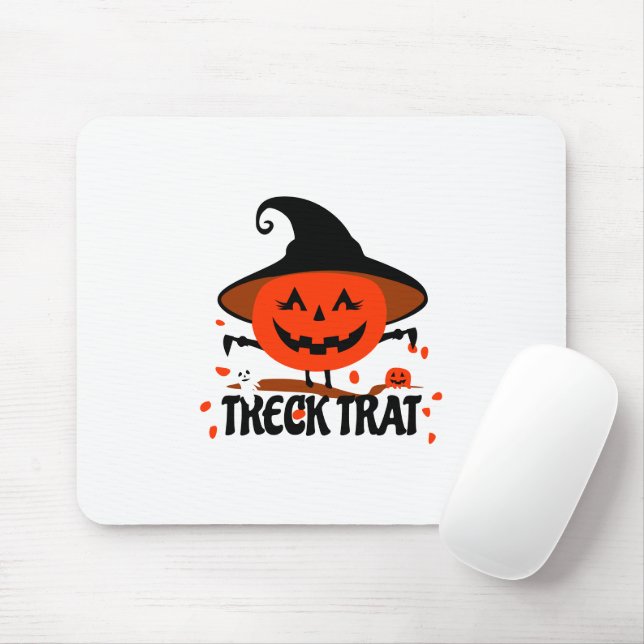 Treck Trat Pumpkin Lächeln Mousepad (Mit Mouse)