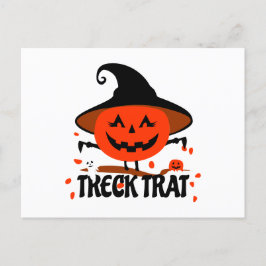 Treck Trat Pumpkin Lächeln Postkarte