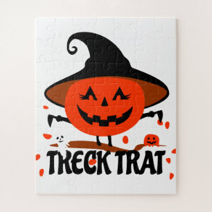 Treck Trat Pumpkin Lächeln Puzzle